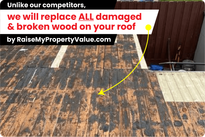 We will replace ALL damaged & broken wood on your roof by raisemypropertyvalue